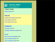 Tablet Screenshot of literacysites.com